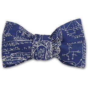 Men's Scientific Formulas Self-Tie Silk Bow Tie in Blue, Made in USA