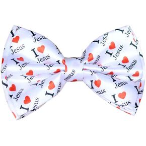 Men's Pre-tied Bowtie Adjustable Bow Tie for Men Women St. Patrick's Day Green Clover Pattern Neck Tie Uniform Bowtie
