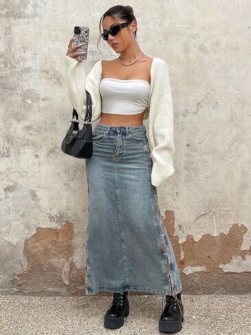 GORGLITTER Cardigan Sweaters for Women Open Front Knit Bolero Long Sleeve Shrug Crop Tops in Saudi Arabia