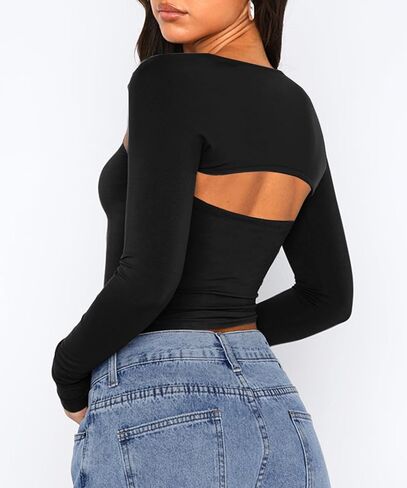 مجموعة قطعتين من قطعتين من قطعتين من قطعتين من قطع علوية نسائية بوليرو ذات أكمام طويلة للخروج in Kuwait