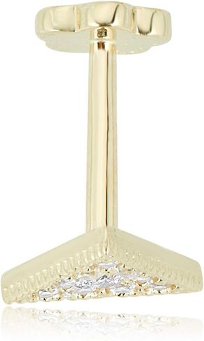 AVORA 14K Gold Clustered Simulated Diamond CZ Triangle Cartilage Piercing Flat Back Earring Body Jewelry (18 Gauge) in Saudi Arabia