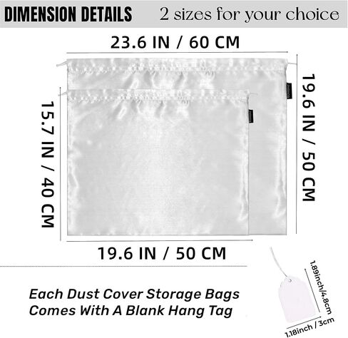 FEICHANGHAO 12 حزمة أكياس الغبار لحقائب اليد تخزين حقيبة ملابس حريرية مع الرباط حقيبة تخزين السفر لحقيبة اليد محفظة الأحذية الأحذية in Kuwait