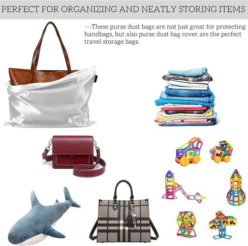 FEICHANGHAO 12 حزمة أكياس الغبار لحقائب اليد تخزين حقيبة ملابس حريرية مع الرباط حقيبة تخزين السفر لحقيبة اليد محفظة الأحذية الأحذية in Kuwait