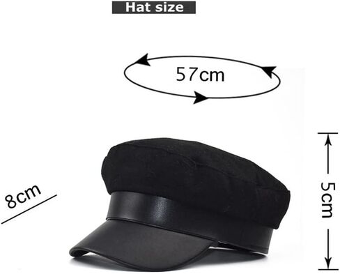 Black Metal Buckle Breton Fiddler Cap Vintage British Flat Top Fisherman Hat Newsboy Hat Visor Beret Cap Paperboy Gatsby Hat for Women Girls in Saudi Arabia