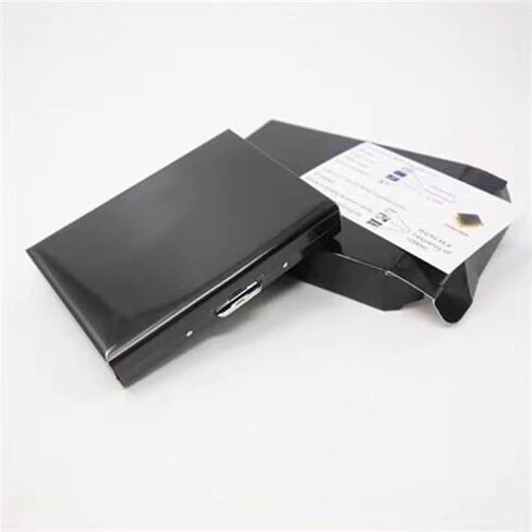 حامل بطاقات الائتمان من الفولاذ المقاوم للصدأ بتقنية RFID، محفظة معدنية رفيعة للرجال والنساء لرخصة القيادة، وبطاقات الهوية، وبطاقات الائتمان، أو بطاقات العمل (شبكة ذهبية وردية 10) in Kuwait