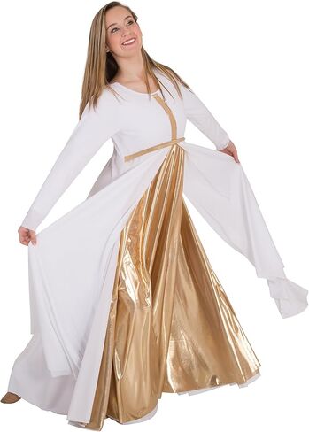 Long Sleeve Dress W/Metallic Front Cross in Saudi Arabia