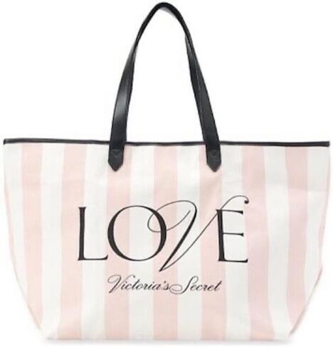 Victoria's Secret Love Pink Stripe Weekender Tote Bag in Saudi Arabia