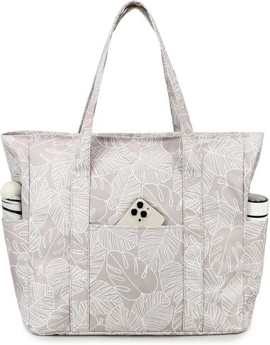 حقيبة كبيرة للشاطئ من Octsky للنساء مقاومة للماء ومقاومة للرمل مع سحاب للسفر في صالة الألعاب الرياضية على الشاطئ in Kuwait