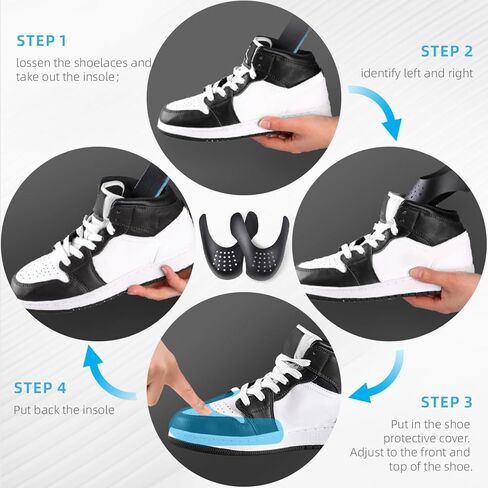 ZCKWENDA 8 Pairs Anti-Wrinkle Shoes Crease Protector Toe,Shoe Toe Crease Protector for Sneaker in Kuwait