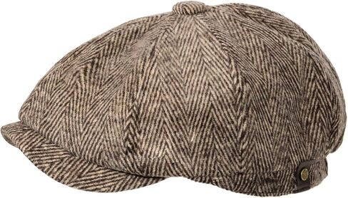 Rimosnn Men's Classic Newsboy Hat 8 Panel Wool Blend Herringbone Flat Ivy Gatsby Cabbie Driving Tweed Cap in Kuwait