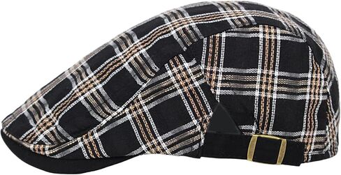 Summer Flat Cap for Men Plaid Lightweight Newsboy Cap Adjustable Ivy Gatsby Hat in Kuwait