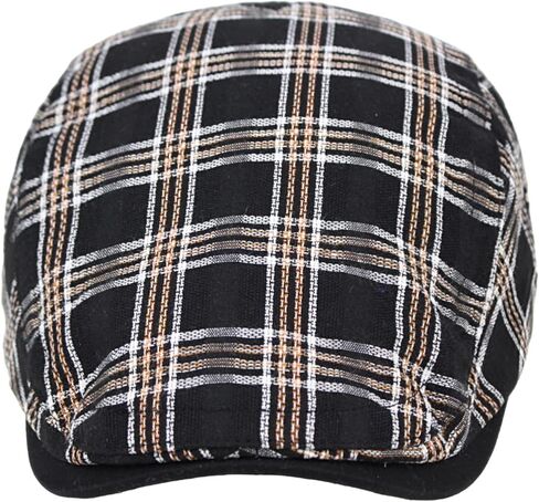 Summer Flat Cap for Men Plaid Lightweight Newsboy Cap Adjustable Ivy Gatsby Hat in Kuwait