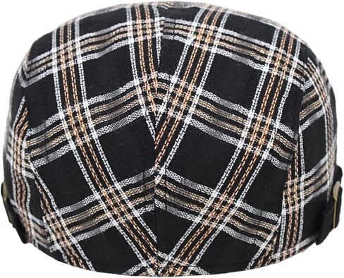 Summer Flat Cap for Men Plaid Lightweight Newsboy Cap Adjustable Ivy Gatsby Hat in Kuwait
