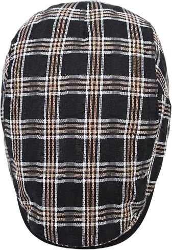Summer Flat Cap for Men Plaid Lightweight Newsboy Cap Adjustable Ivy Gatsby Hat in Kuwait