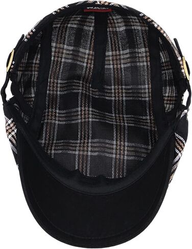Summer Flat Cap for Men Plaid Lightweight Newsboy Cap Adjustable Ivy Gatsby Hat in Kuwait