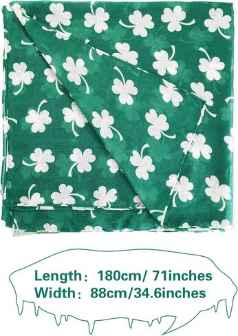 Skylety St. Patrick's Day Printed Scarf Long Shamrock Shawl Irish Theme Scarf for Holiday Outfits Accessories in Saudi Arabia