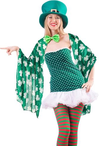 Skylety St. Patrick's Day Printed Scarf Long Shamrock Shawl Irish Theme Scarf for Holiday Outfits Accessories in Saudi Arabia