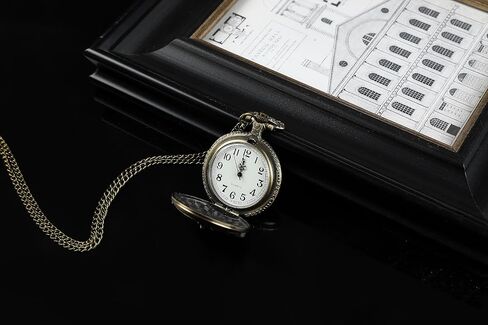 Fashion Watch Vintage Bronze Skeleton Men's Children's Gift Motorcycle Copper Hanging Quartz Pocket Watch with Chain in Saudi Arabia