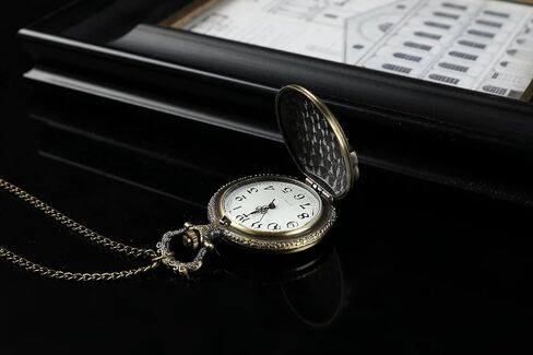 Fashion Watch Vintage Bronze Skeleton Men's Children's Gift Motorcycle Copper Hanging Quartz Pocket Watch with Chain in Saudi Arabia
