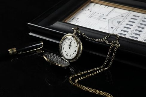 Fashion Watch Vintage Bronze Skeleton Men's Children's Gift Motorcycle Copper Hanging Quartz Pocket Watch with Chain in Saudi Arabia