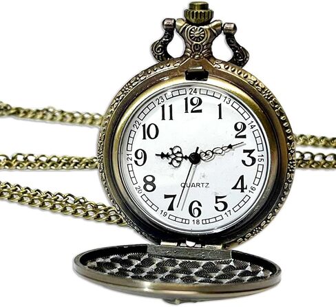 Fashion Watch Vintage Bronze Skeleton Men's Children's Gift Motorcycle Copper Hanging Quartz Pocket Watch with Chain in Saudi Arabia