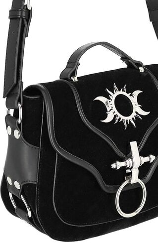 Restyle Triple Goddess Pagan Bag Moon Phases Gothic Wicca Vegan Suede Handbag in Saudi Arabia