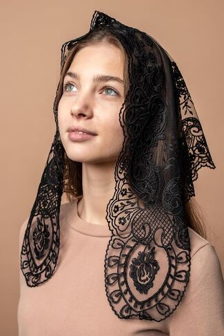 حجاب ماريا حجاب مانتيا الكاثوليكي حجاب الكنيسة حجاب الدانتيل حجاب الكنيسة الاسبانية غطاء الرأس حجاب قصير in Kuwait