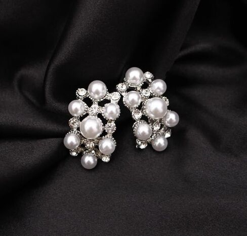 rneyflow 3PCS Wedding Bridal Artificial Pearl Crystal Necklace Drop Earring Bracelet Brides Party Costume Jewelry Set for Women in Saudi Arabia