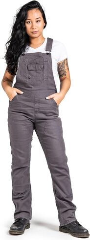 Dovetail Workwear Freshley Overalls for Women, 13 Pockets, Grey Canvas, SIZE 0x30 in Saudi Arabia
