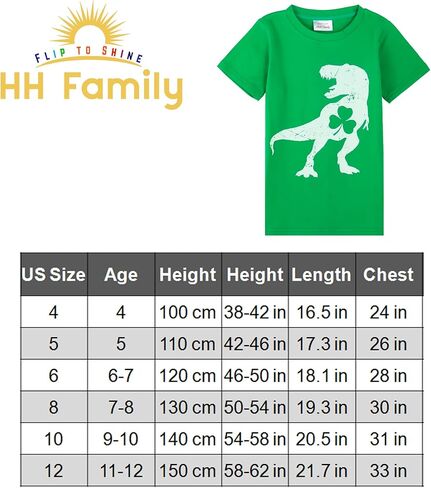 HH Family Kids St. Patrick’s Day Shirt Boys and Girls Green T-Shirt Clothing 4-12 Years in Kuwait