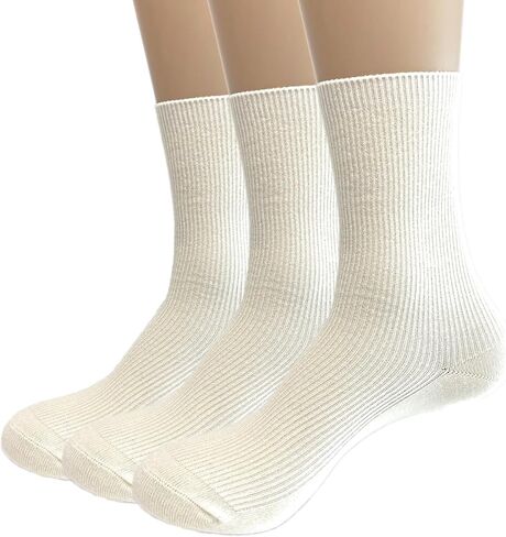 TeenFighter 3 Pairs Ultra-Soft Neutral Cotton and Wool Blend Socks - Athletic Aesthetic Crew Socks for Women and Girls in Saudi Arabia
