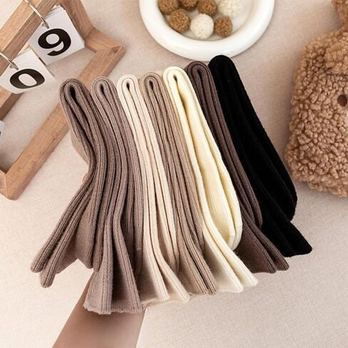 TeenFighter 3 Pairs Ultra-Soft Neutral Cotton and Wool Blend Socks - Athletic Aesthetic Crew Socks for Women and Girls in Saudi Arabia