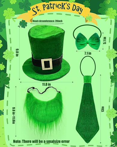 مجموعة إكسسوارات زي عيد القديس باتريك من QLINLEAF لحفلات الرقص الأيرلندية للهالوين in Kuwait