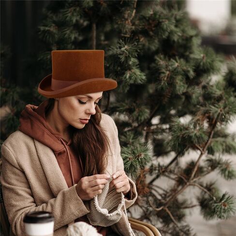 قبعة علوية من الصوف واللباد من بونتشوال جود، قبعة تنكرية طويلة بتصميم فيكتوري بطول 5 انش، هدايا للرجال لحفلات الرقص والكريسماس in Kuwait