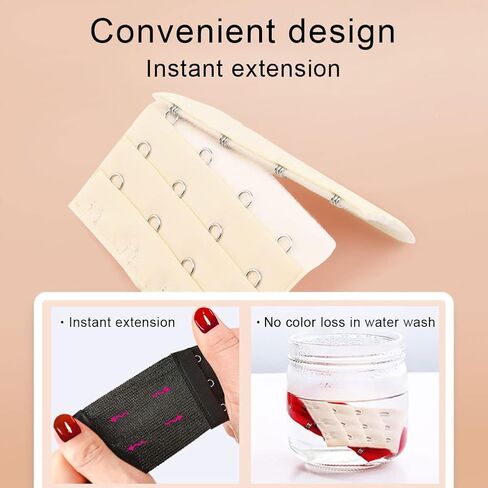 4 Pcs Women's Bra Extenders 3 Hook Comfortable Elastic Stretchy Bra Extension Strap in Saudi Arabia