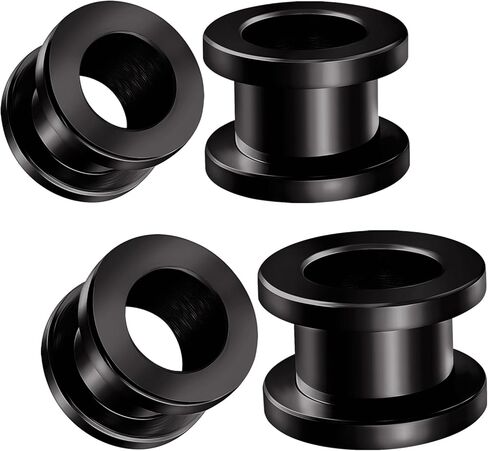 مقاييس كبيرة 2 أزواج من الفولاذ الجراحي الأسود برغي مناسب لمقاسين من أنفاق اللحم ثقب المجوهرات أقراط نقالة سدادات الأذن الفص in Kuwait