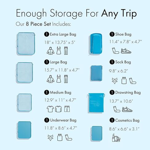 Carrywell Compression Packing Cubes For Suitcases, Carry On and Backpacks, Lightweight Space Saver and Washable Travel Organizer Cubes, Expandable Luggage Bags, Not Made In China (6pc, Baby Pink) in Saudi Arabia