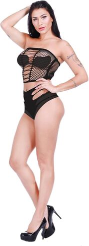 SEXYTINE 2pcs (أسود + أخضر) مجموعة الملابس الداخلية النسائية المثيرة شبكة صيد السمك شبكة بيبي دول ارتداءها وفستان صغير مقاس واحد يحتضن أسلوبًا مغريًا بألوان نابضة بالحياة in Saudi Arabia