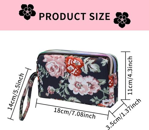 محفظة معصم، حقيبة يد ذات سعة كبيرة مقاومة للماء 3 أقسام مع سحابات وحزام معصم in Kuwait