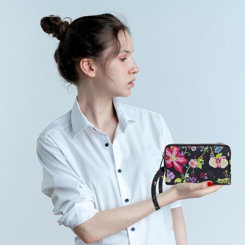 محفظة معصم، حقيبة يد ذات سعة كبيرة مقاومة للماء 3 أقسام مع سحابات وحزام معصم in Kuwait