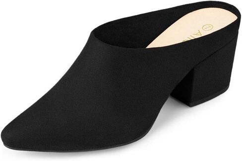 Allegra K Women's Pointed Toe Slip on Block Heel Slide Mules in Saudi Arabia