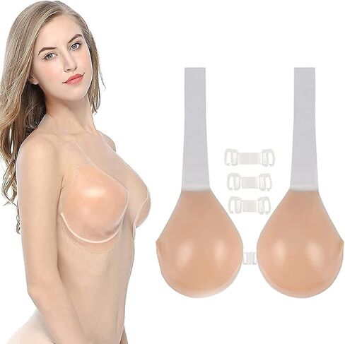 Bra for Large Breast, Conceal Lift Bra, Adhesive Conceal Silicone Tape with Strap (DDD, Middle Button Style-Skin) in Saudi Arabia