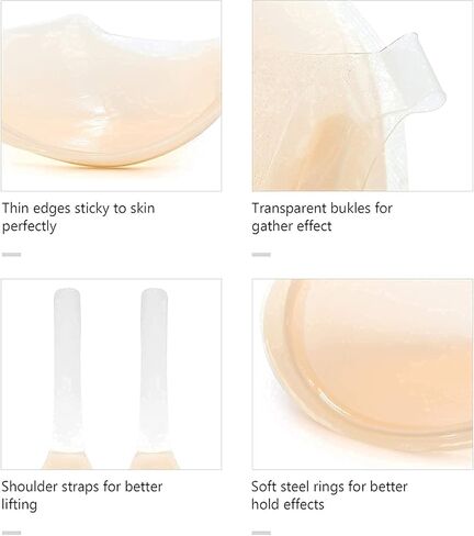 Bra for Large Breast, Conceal Lift Bra, Adhesive Conceal Silicone Tape with Strap (DDD, Middle Button Style-Skin) in Saudi Arabia