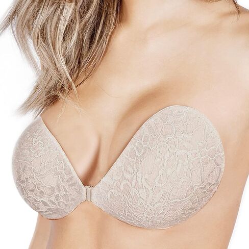 Adhesive Strapless Backless Lace Push-up Sticky Bra in Saudi Arabia