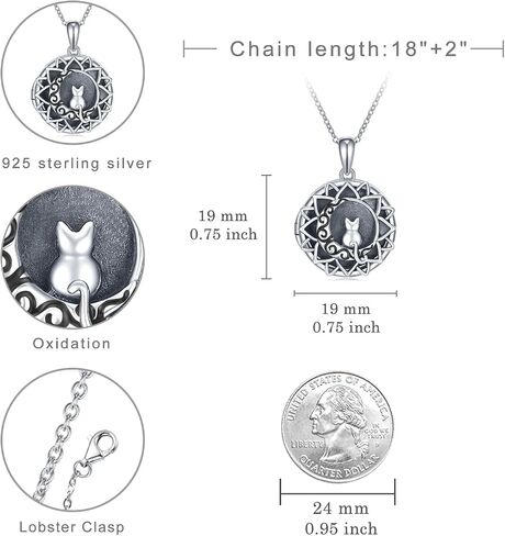 Locket Necklace that Hold Pictures 925 Sterling Silver Cat Locket Necklace Keepsake Memory Jewelry for Women Girls in Saudi Arabia