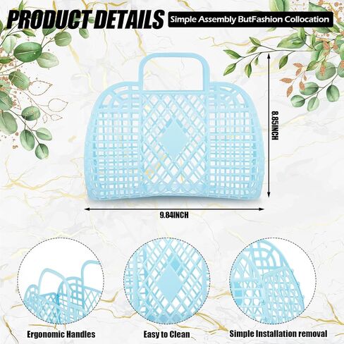 6 Pcs Jelly Tote Bags for Women Wedding Jelly Gifts Tote Bags Plastic Jelly Beach Basket for Wedding Girl Bridesmaid in Saudi Arabia