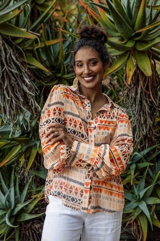 Zeagoo Womens Shirts Button Down Printed Lantern Long Sleeve Blouse Fashion Casual Tops 2024 in Saudi Arabia