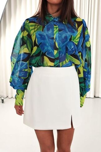 Zeagoo Womens Shirts Button Down Printed Lantern Long Sleeve Blouse Fashion Casual Tops 2024 in Saudi Arabia