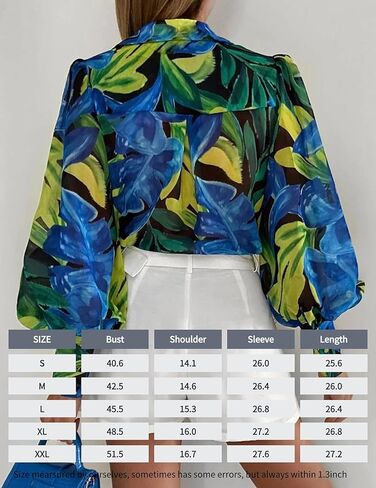 Zeagoo Womens Shirts Button Down Printed Lantern Long Sleeve Blouse Fashion Casual Tops 2024 in Saudi Arabia