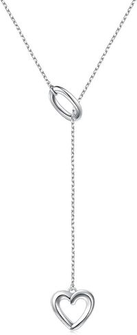 Long Necklace 925 Sterling Silver Adjustable Y Shaped Lariat Chain Necklace for Women Teen Girls in Saudi Arabia